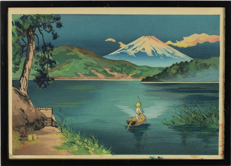 Yoshimoto Masao, "Fuji From Lake Ashi", post 1951.