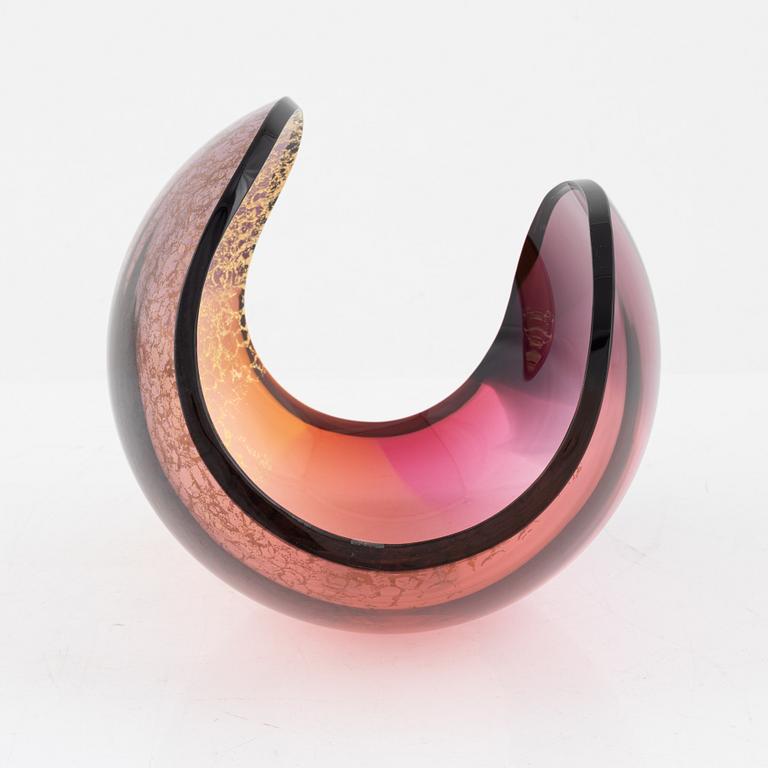 Lena Bergström, a 'Planets' glass sculpture/bowl from Kosta Boda, Sweden. Signed and numbered 275/500.