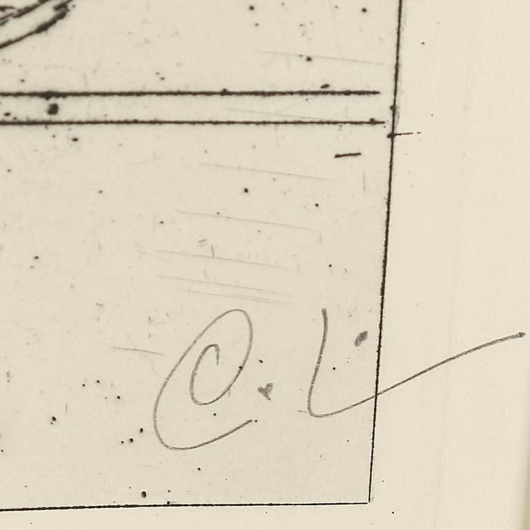 CARL LARSSON, etching, signed C.L. in pencil. Executed 1913. State 2. 165 signed copies. "An Artist's Wife".