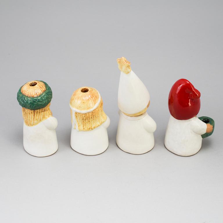 a set of four "Advent" stoneware figurines by Lisa Larson for Rörstrand.