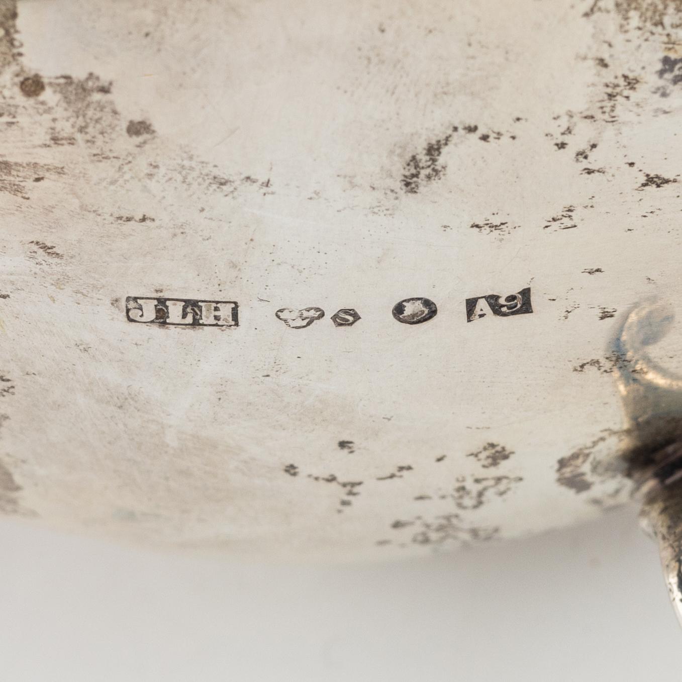 A three piece silver coffee set by Hultman A/B J L, Stockholm.