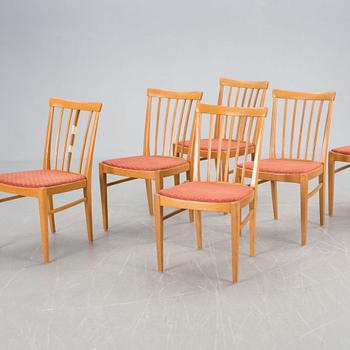 STOLAR, 6 st, Herrgården, Carl Malmsten Bodafors/Åfors möbler, 1900-talets andra hälft.