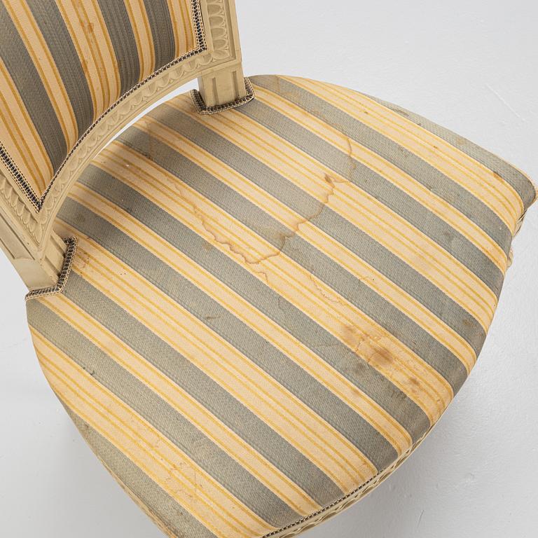 Stolar, 8 st, gustaviansk stil, 1900-talets mitt.