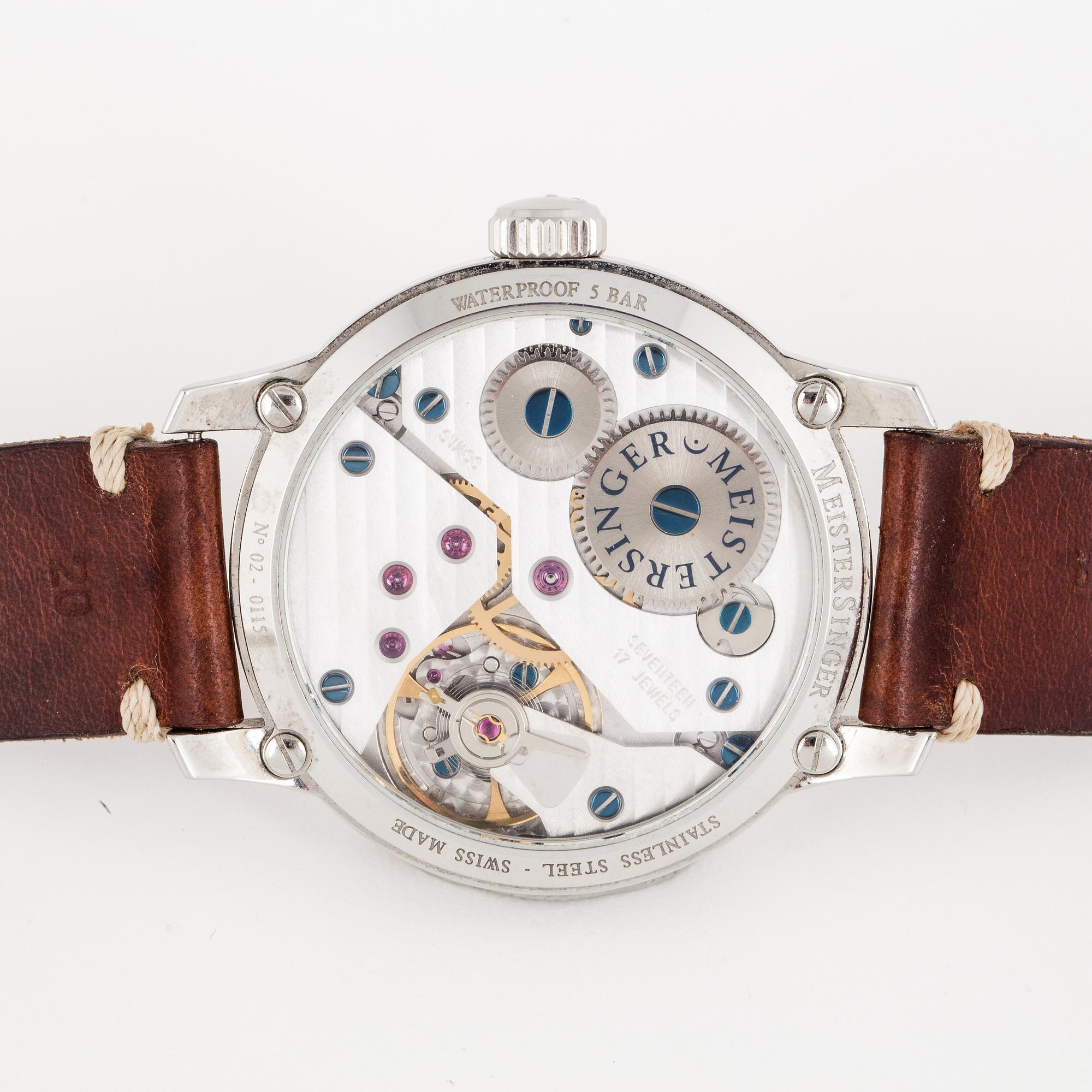 MEISTERSINGER, No 2, wristwatch, 43 mm.