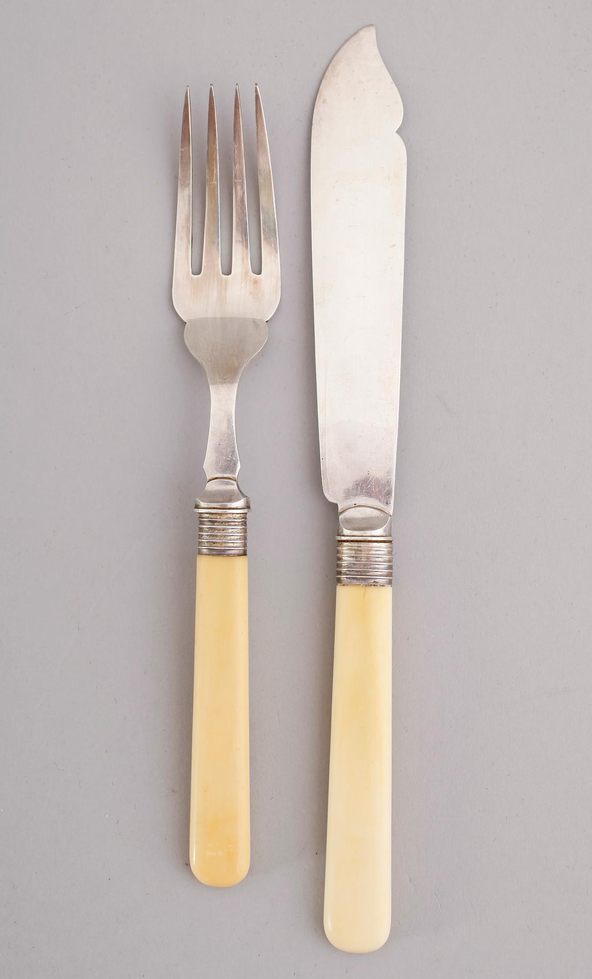 FISKBESTICK, 24 st, nysilver, Mappin & Webb, 1900-talets första hälft.