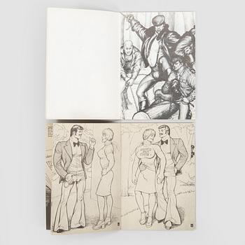 Tom of Finland (Touko Valio Laaksonen), and Dom Orejudos (Etienne & Stephen) and Jim French (Rip Colt), magazines 16 pcs, and calendar, 1960s-90s.