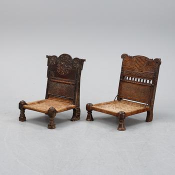 Two chairs, probably India, ca 1900.