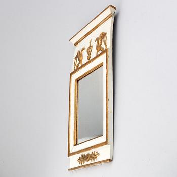 Spegel, 1800-tal, empire, signerad J. Stork, Johan Stork, Kalmar (1788-1846), troligen Hallstämplad.