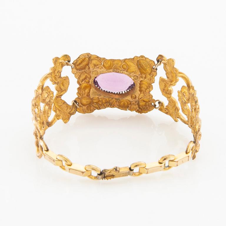 Bracelet, brooch, earrings, belt buckle and shoe buckles, neo-Rococo, second half of the 19th century.