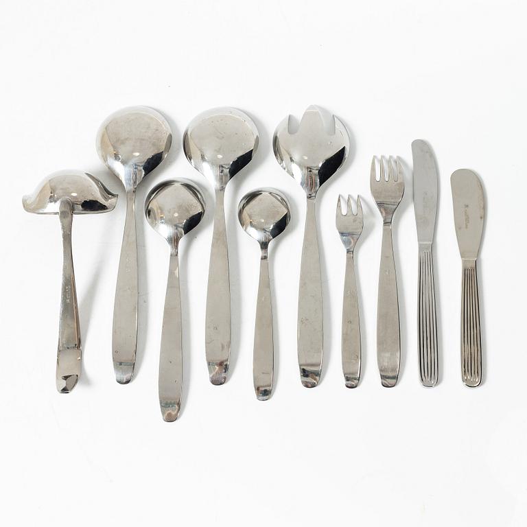 Kaj Franck, bestickservis, 66 delar, rostfritt stål, "Ideal", Hackman, 1950-tal.