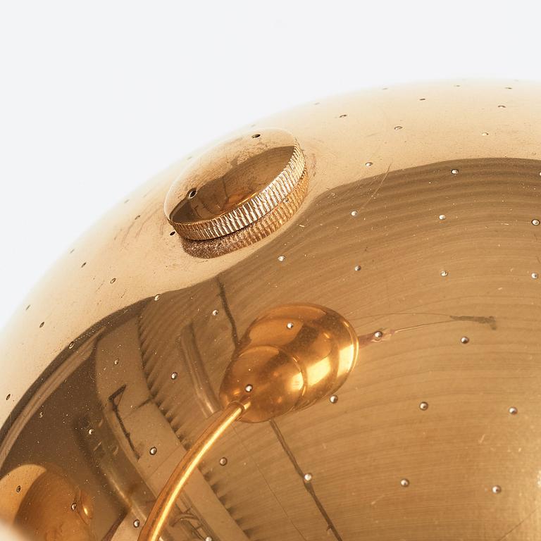 Carl-Axel Acking, a brass and white lacquered ceiling lamp for Bröderna Malmströms, Sweden 1940's.