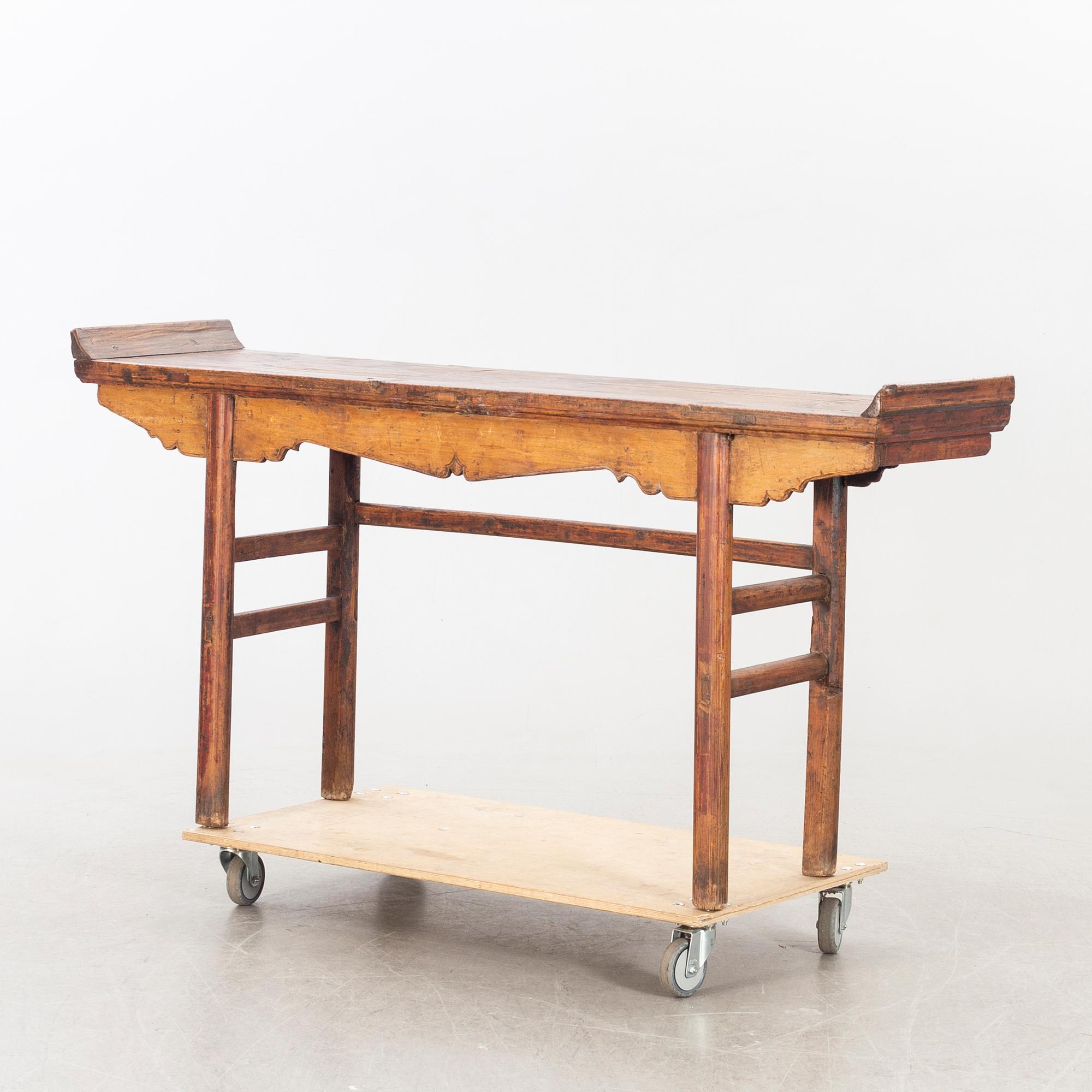 A Chinese wooden altar table, alter part of the 19th century/early 20th century.