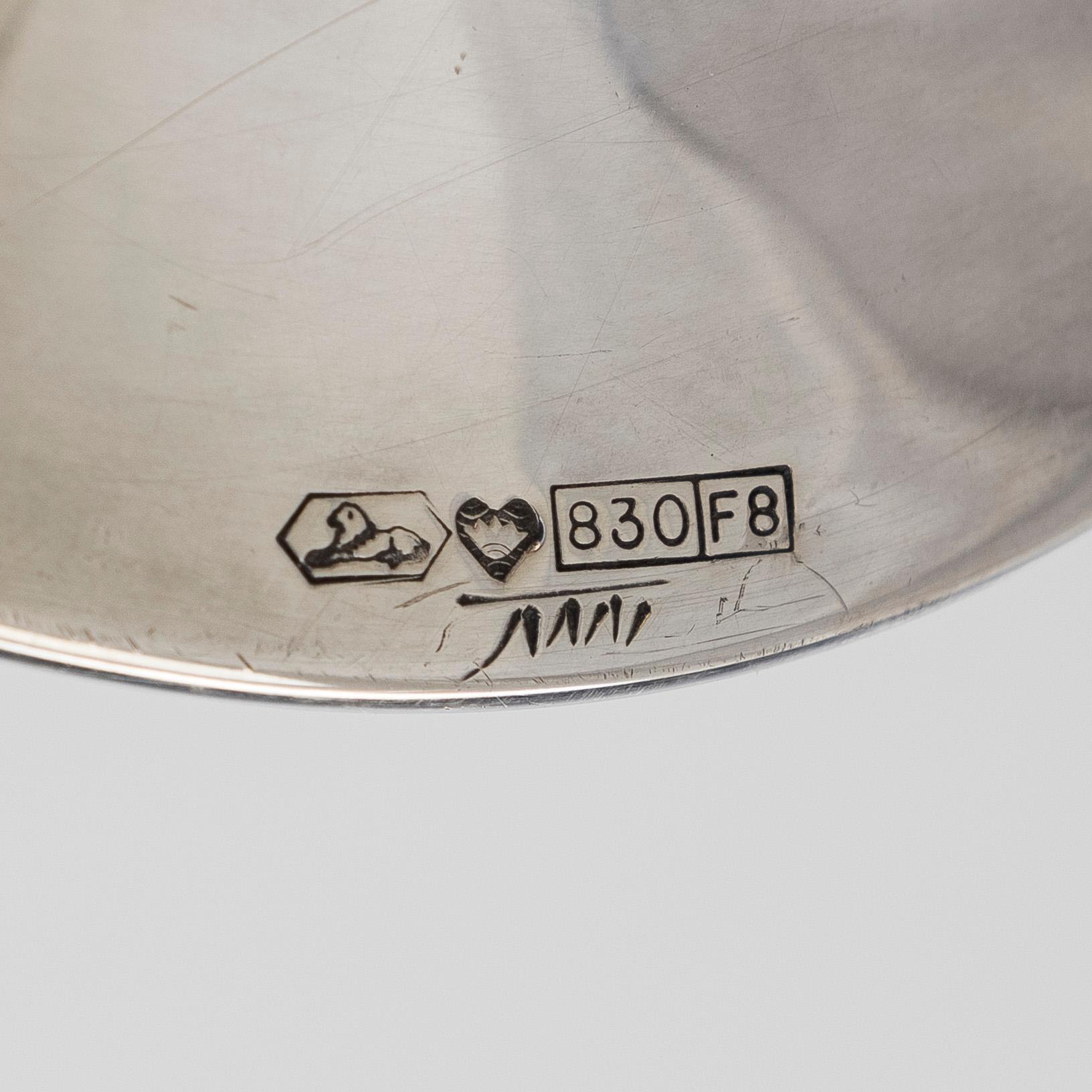 Tapio Wirkkala, A pair of 'Trumpet' silver candlesticks, Kultakeskus, Hämeenlinna.