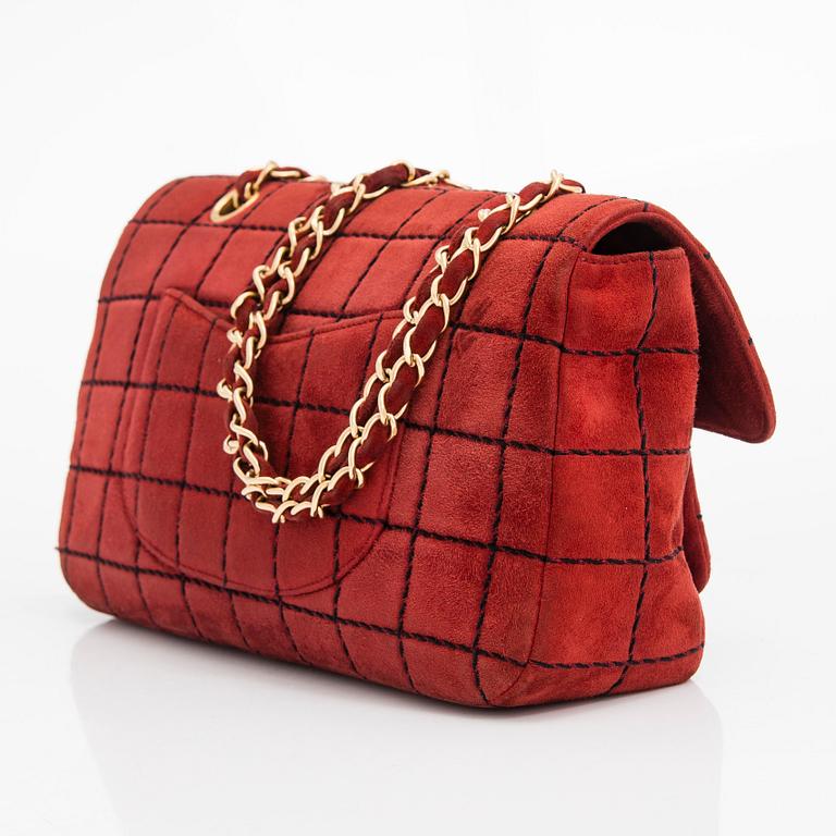 Chanel, a Suede Chocolate bar flap bag, 2000-2002.
