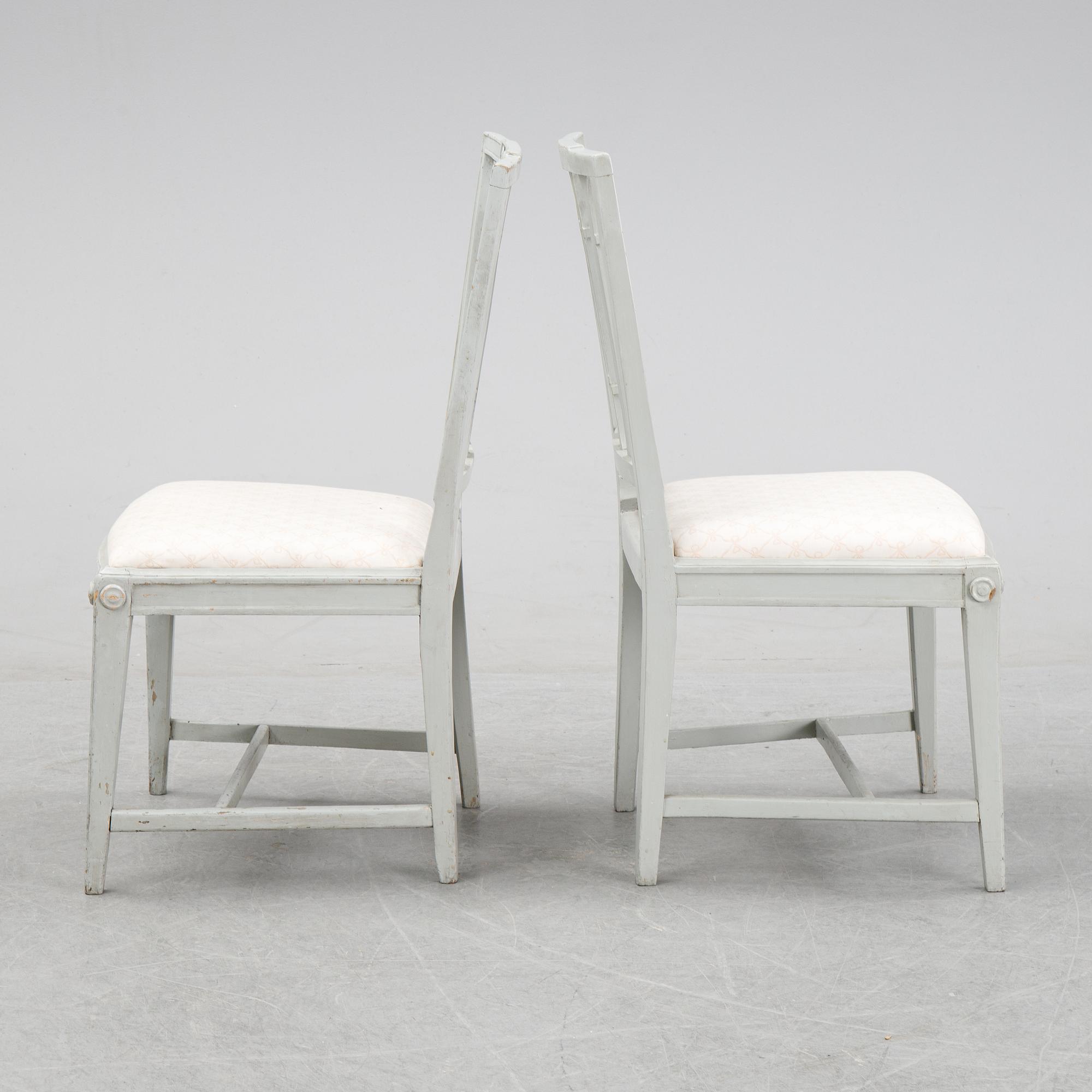 Six late Gustavian chairs by Johan Erik Höglander, master in Stockholm 1777.