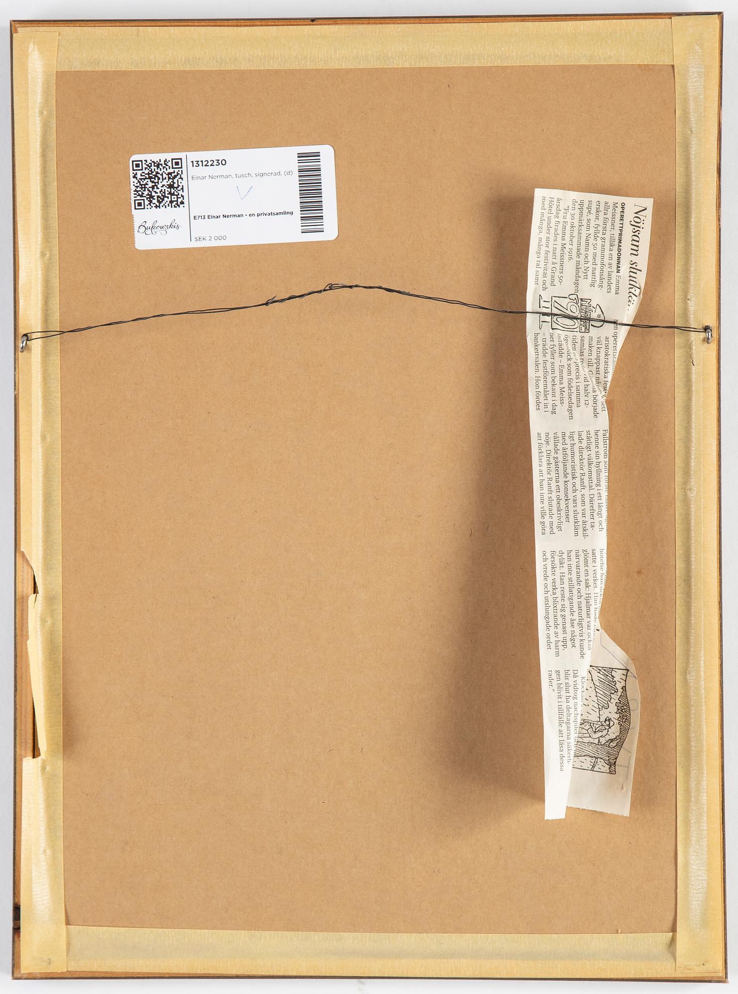 Einar Nerman, ink, signed.