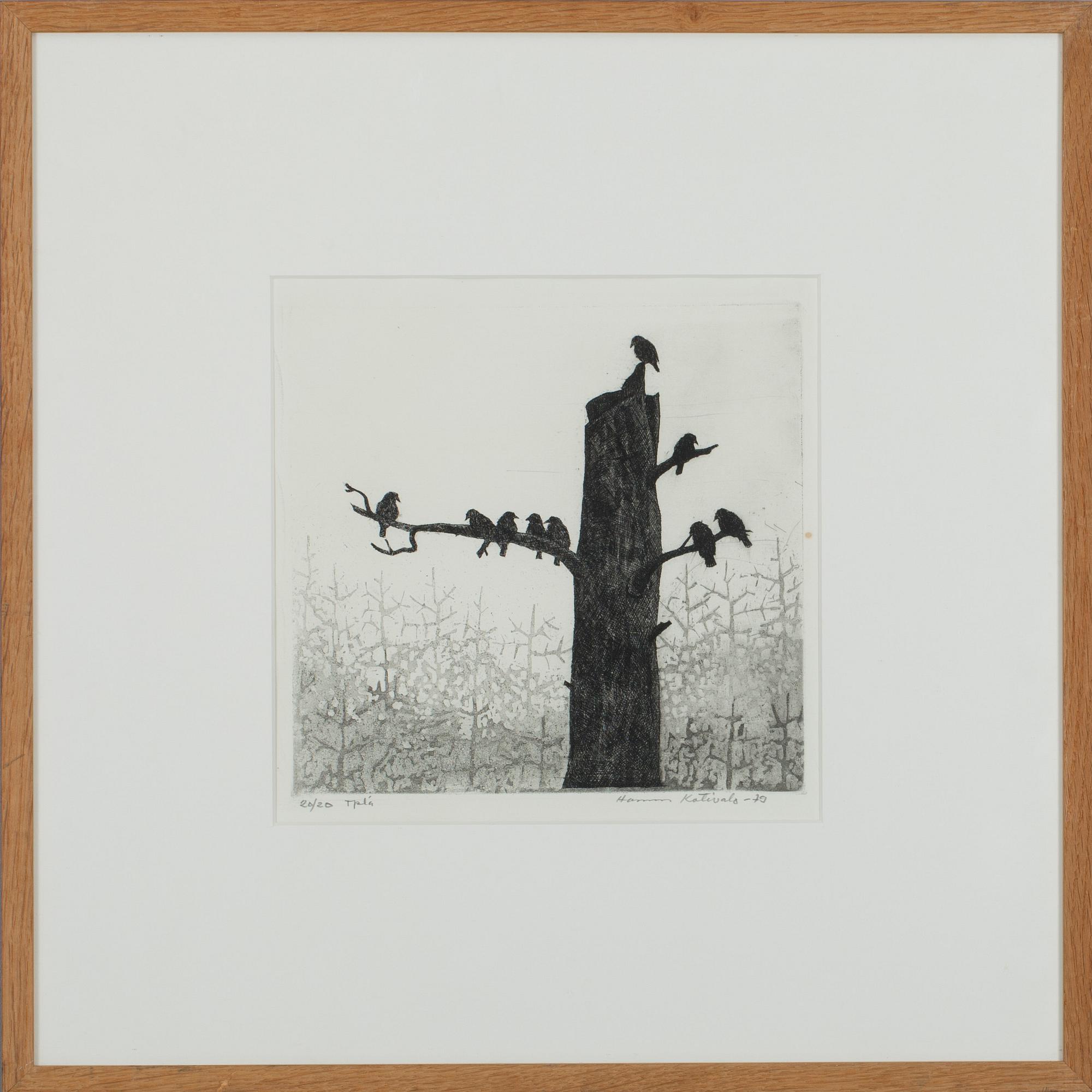 HANNU KOTIVALO, KRÅKOR. Etsning. 20/20. Sign. och dat. -79.