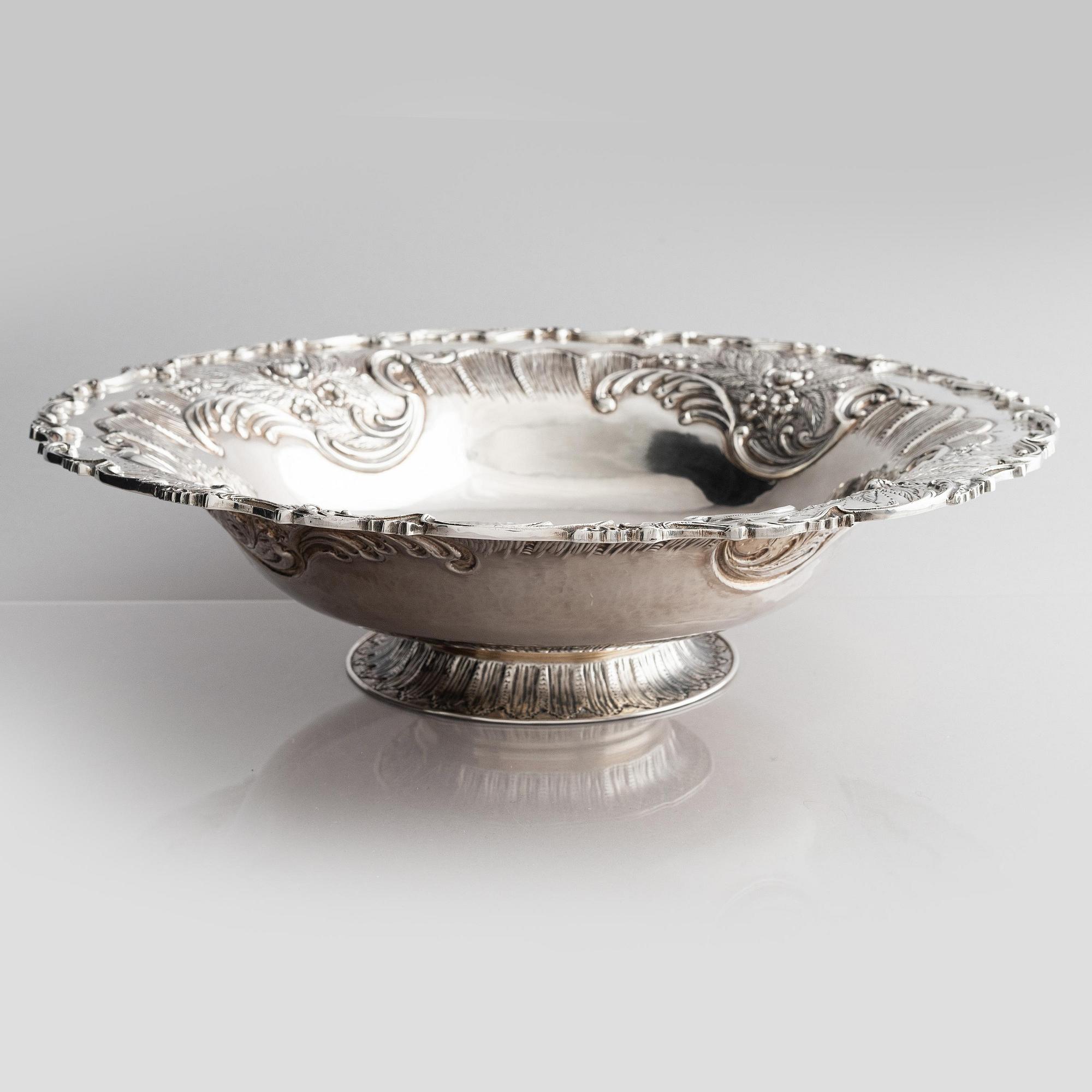 Lale Silverware & Co Ltd, praktskål, sterling silver, Istanbul, Turkiet 1900-tal. Nyrokoko.