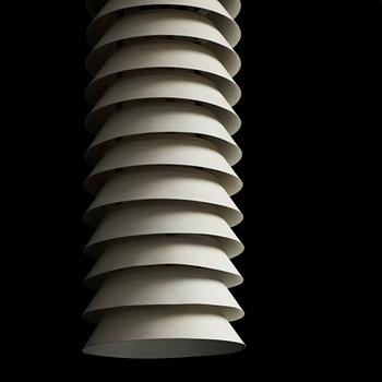 Ilmari Tapiovaara, a white lacquered "Maija the Bee" ceiling light, Hionteräs, Finland 1950's.