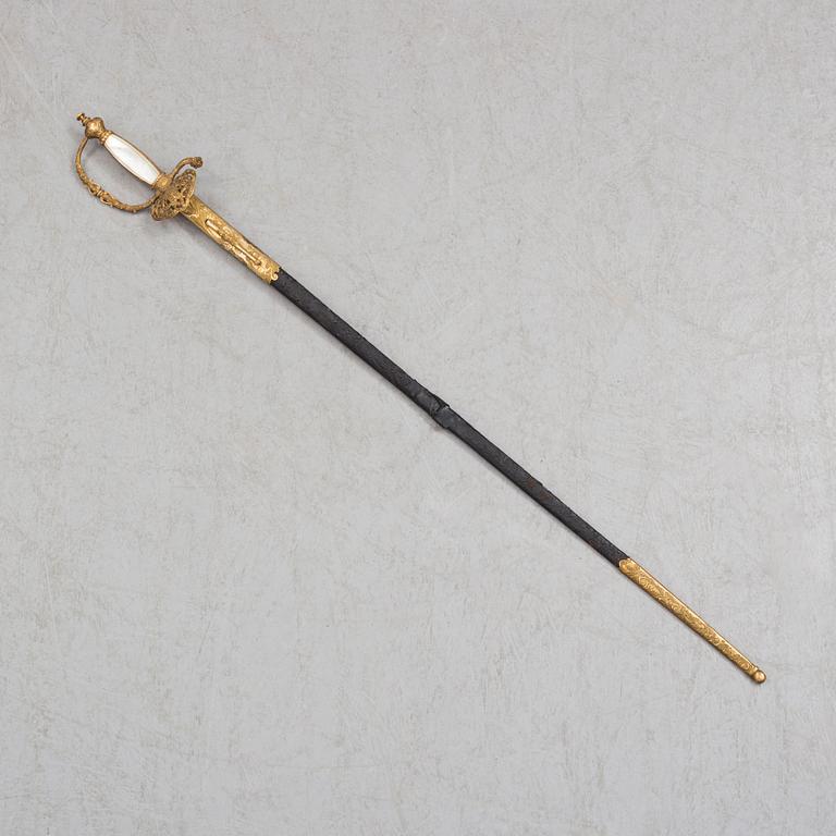 A small sword from the United Kingdoms of Sweden and Norway, second half of the 19th century.