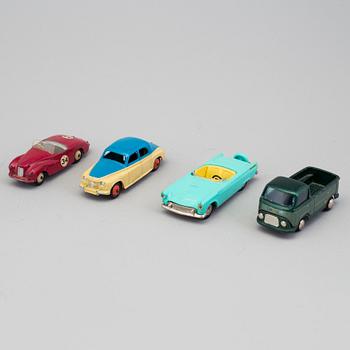 MODELLBILAR, 17 st, Dinky toys och Tekno, England, Danmark 1950-/60-tal.