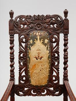 KARMSTOLAR, 1 par, barockstil, sekelskiftet 1900.