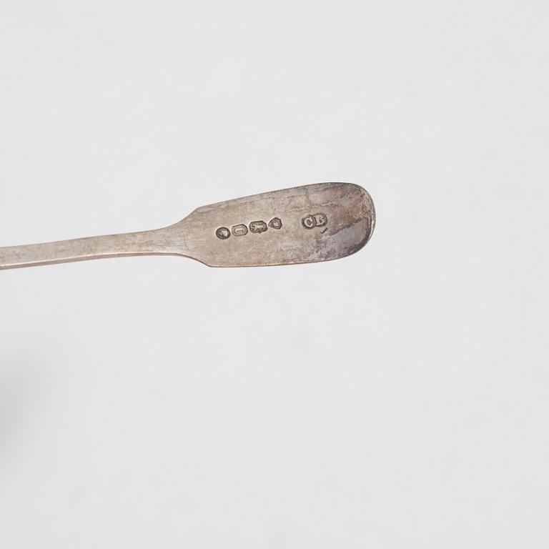 A set of silver spoons, including with marks of Thomas & William Chawner, London 1767 (16 pieces).