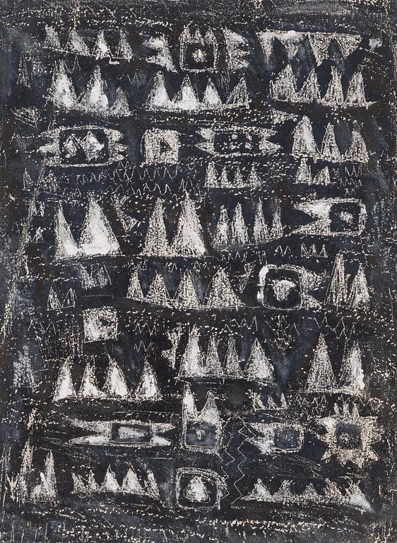 Airi Snellman-Hänninen, an original draft for a rug, mixed media, stamp signature.