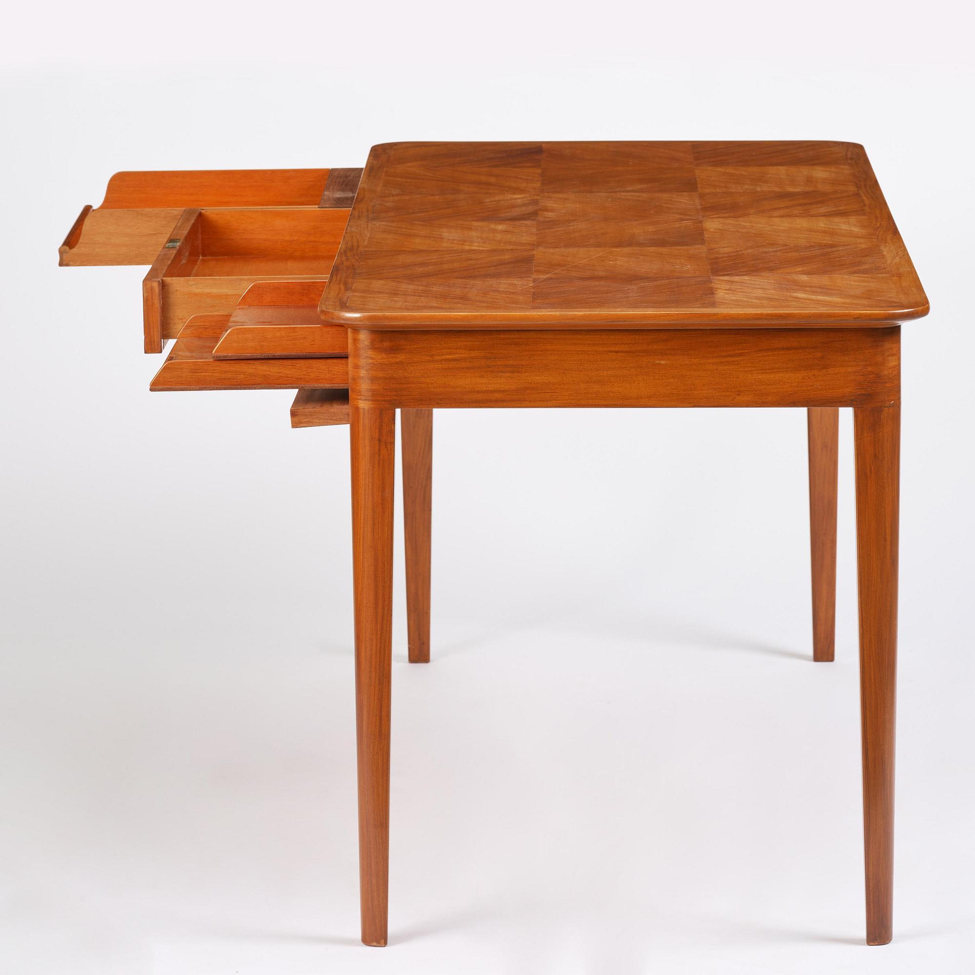 Oscar Nilsson, a mahogany desk, cabinetmaker Allan Lindgren, Stockholm, 1938.