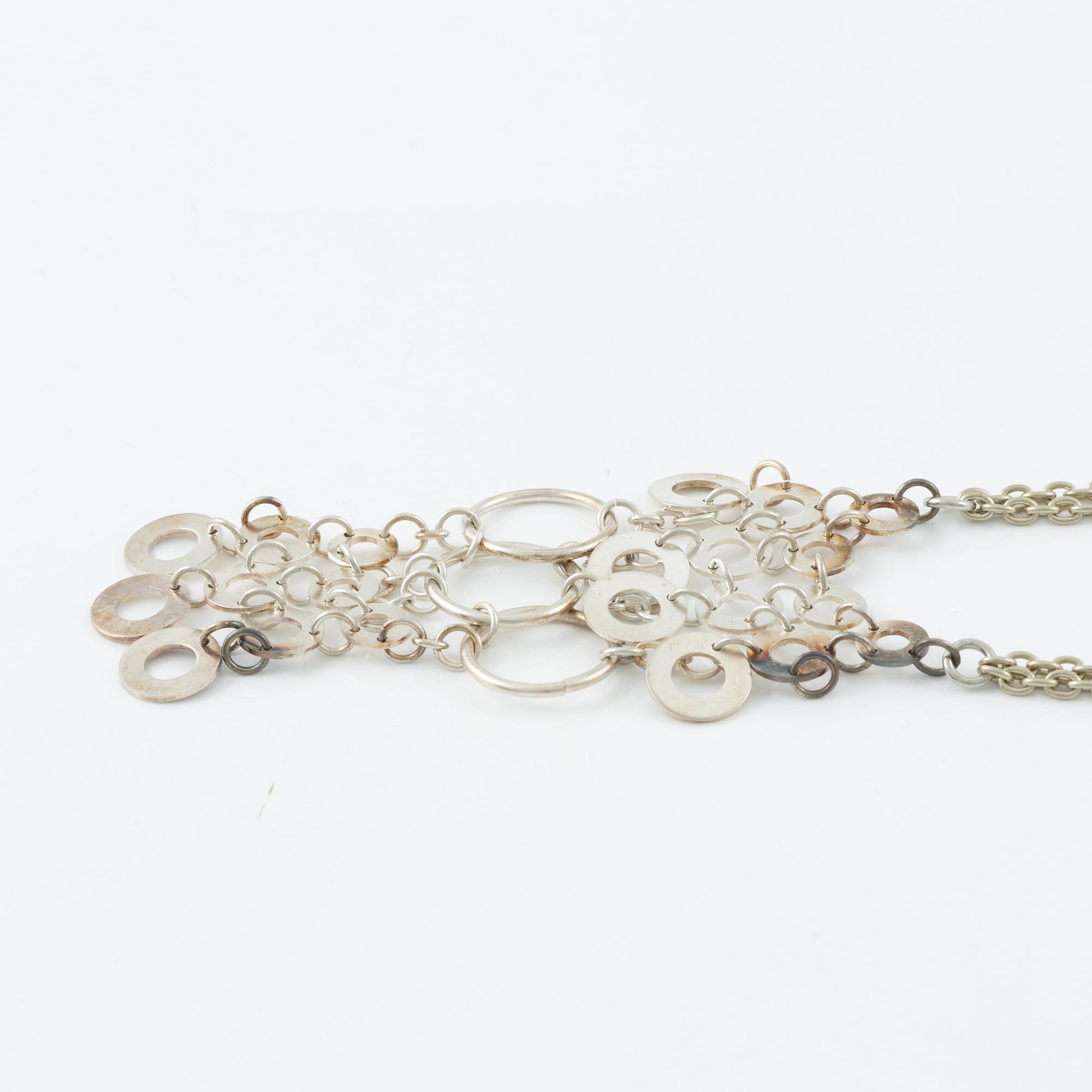 Siv Lagerström, two necklaces white metal.