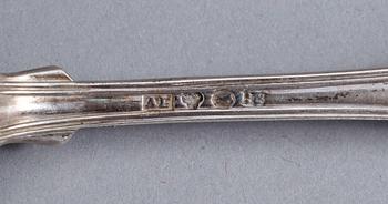 PARTI SILVER, 19 delar, Gustaf Folcker, Stockholm, 1800-/1900-tal. total  silvervikt  ca 477 gram.
