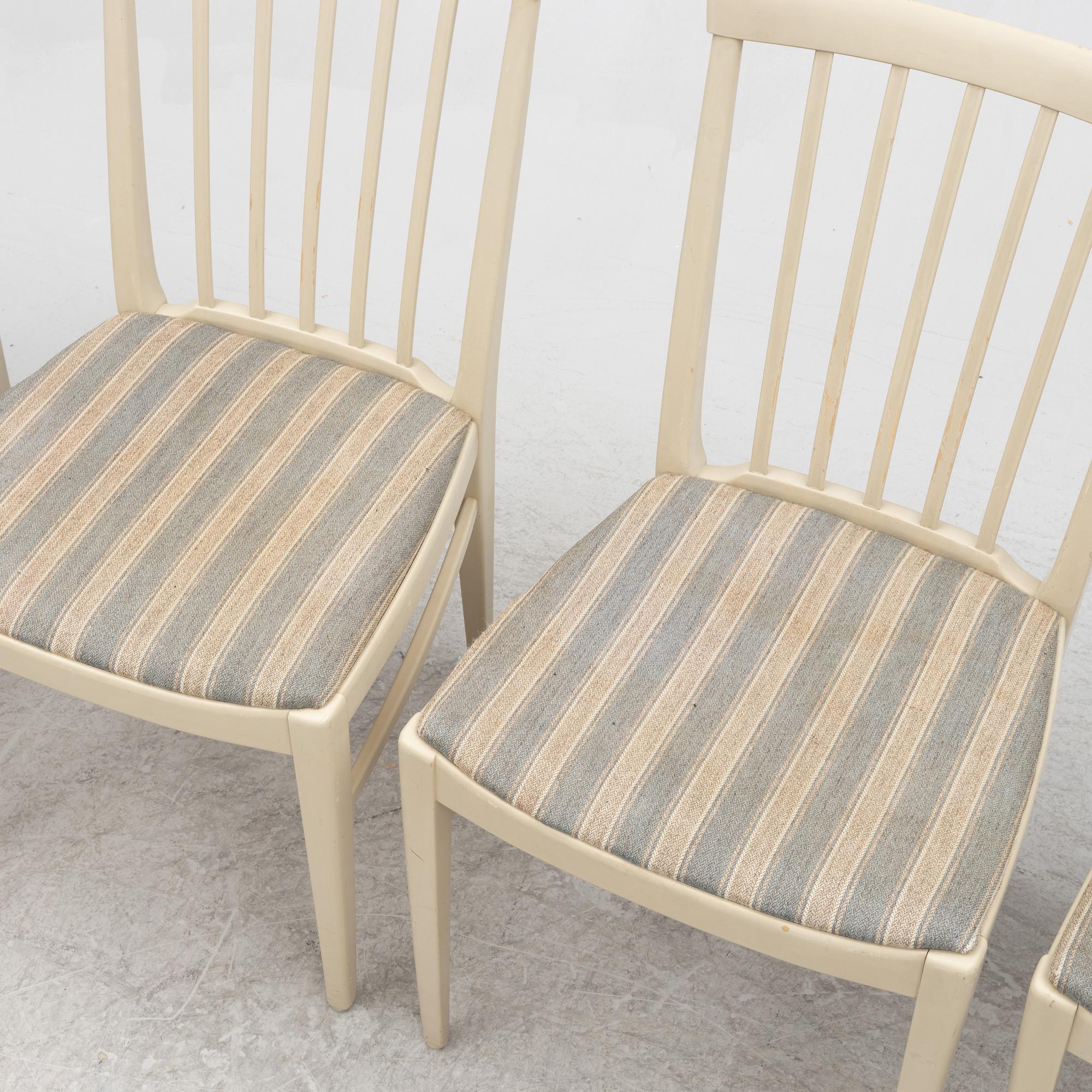 Carl Malmsten, a set of four 'Herrgården' chairs, Bodafors, second half of the 20th century.
