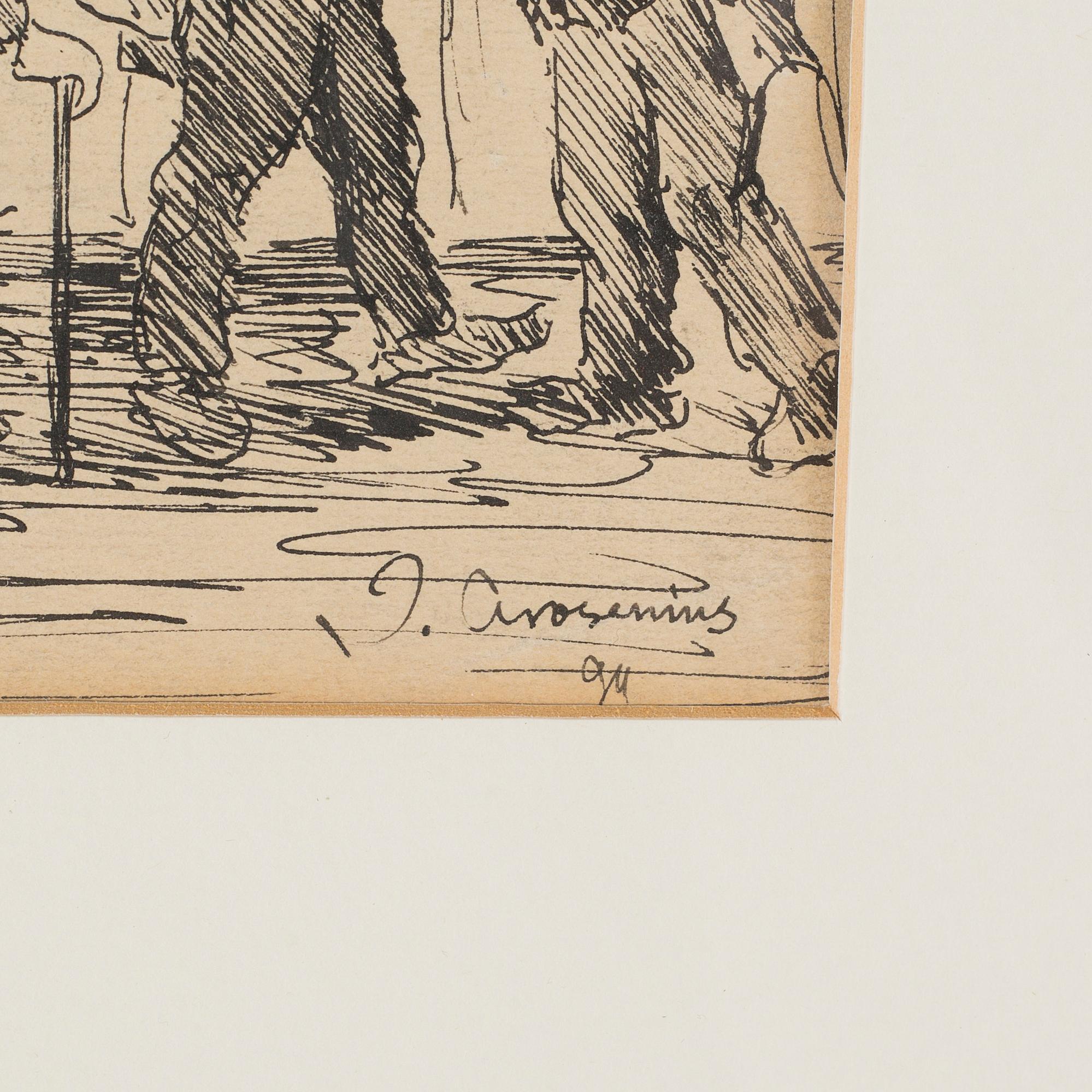 drawing, signed and dated - 94.