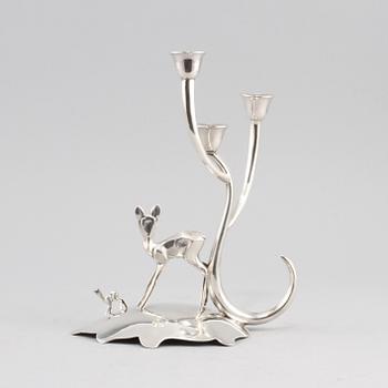 LJUSSTAKE, silver, ostämplad, 1900-tal. Vikt 285 g.