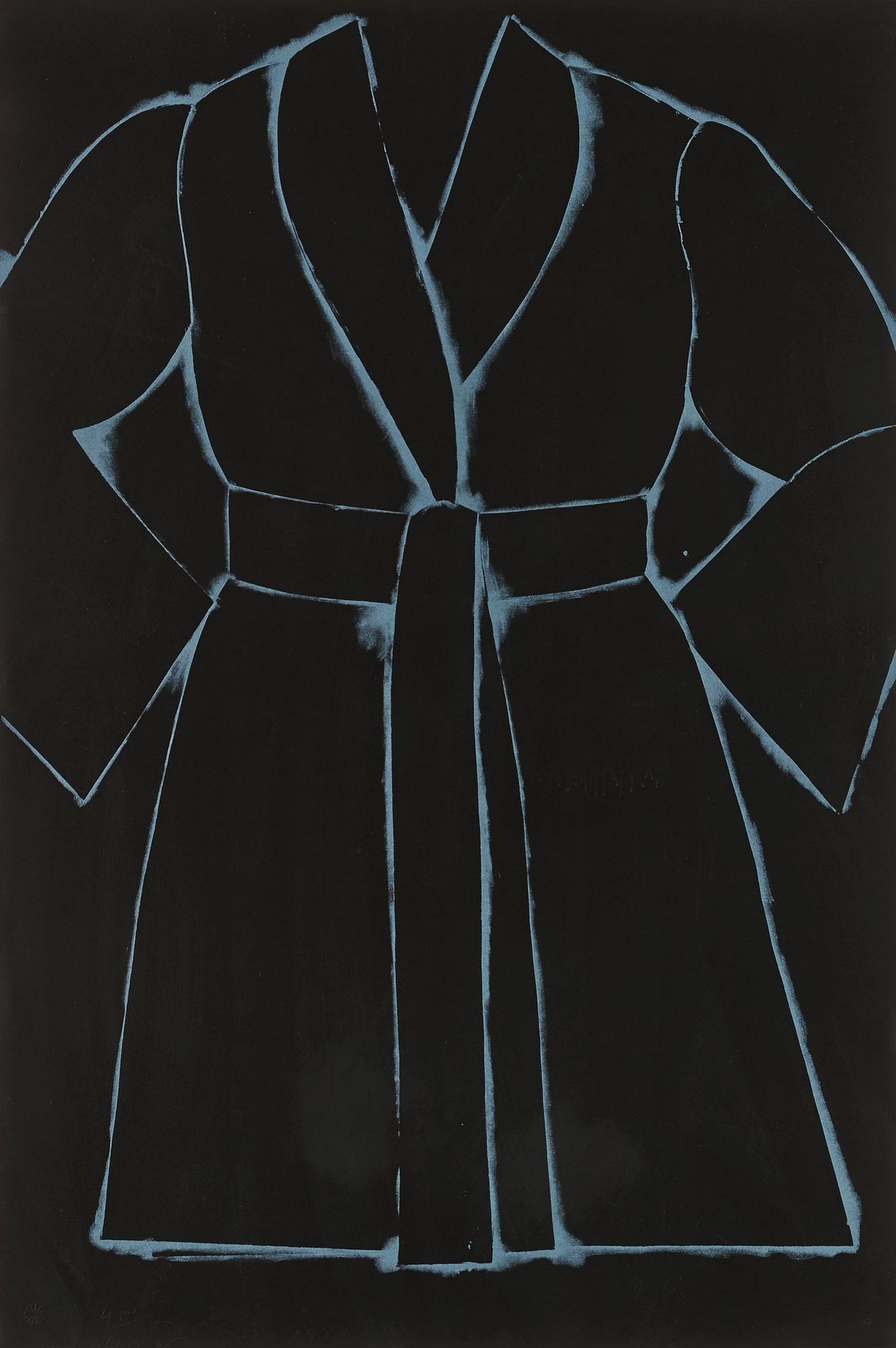 Jim Dine, "Black and white bathrobe".
