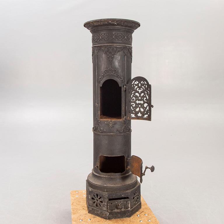 An early 1900s cast iron stove.