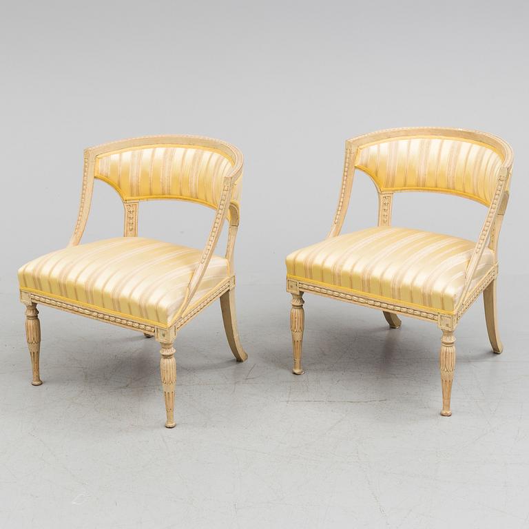 A pair of late Gustavian armchairs by Ephraim Ståhl (master in Stockholm 1794-1820).