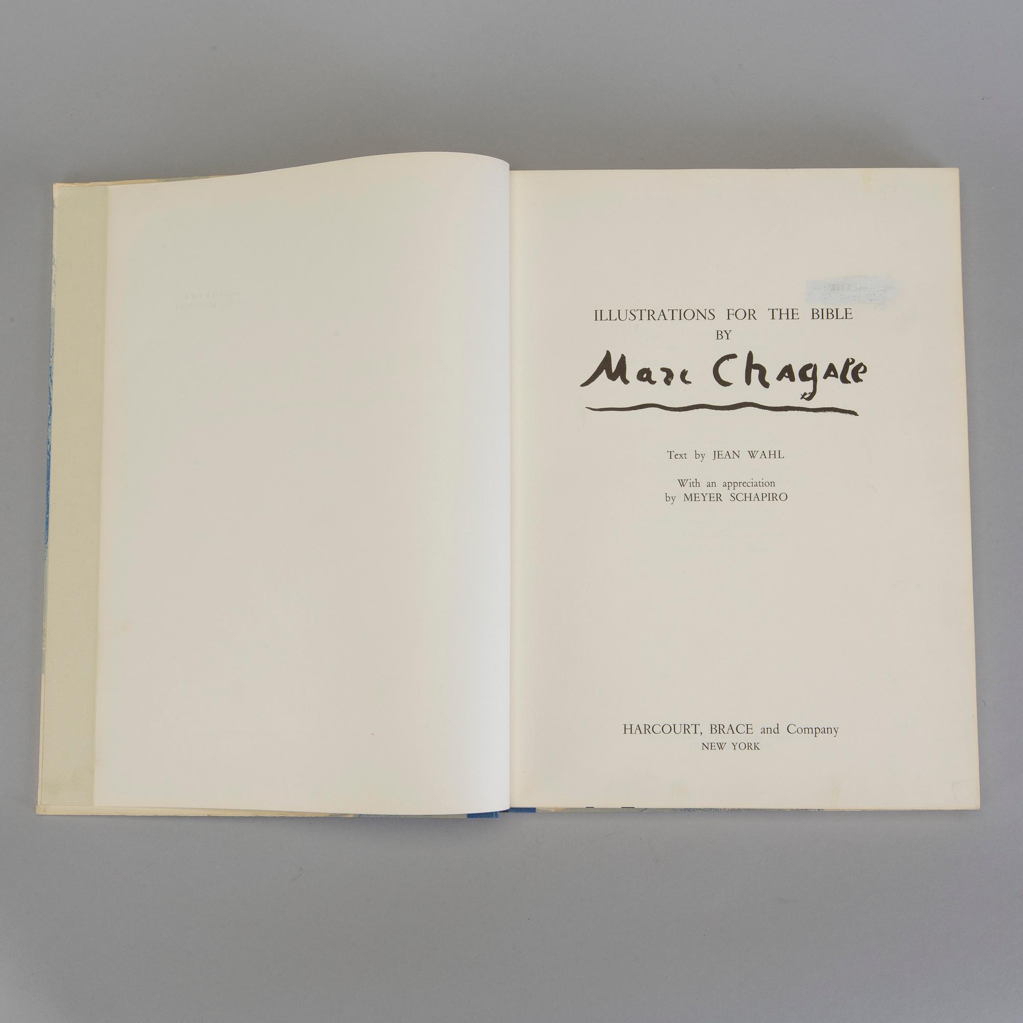 MARC CHAGALL, book with 30 lithographs (incl. cover and title page) 18 of which in colour, "Illustrations for the Bible".