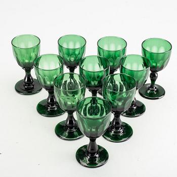 A set of 10 wine glasses from around 18/1900:s.