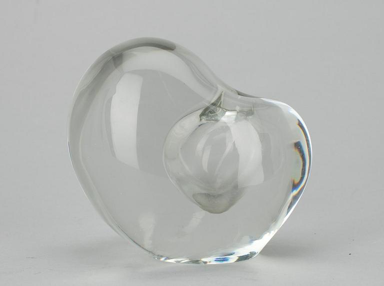 SKULPTUR, glas, "Hjärta" sign. Timo Sarpaneva, Iittala.