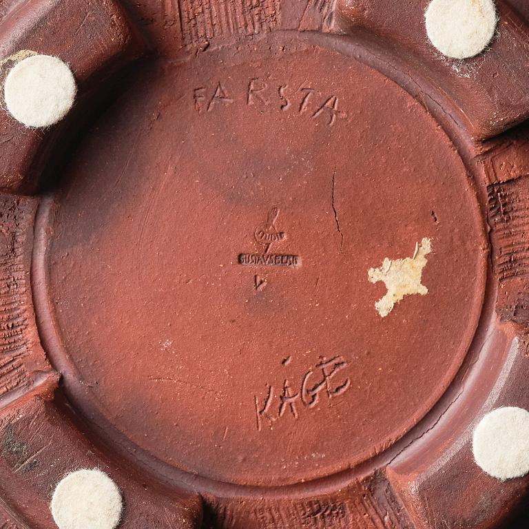 Wilhelm Kåge, a "Farsta" stoneware footed bowl, Gustavsberg studio, Sweden 1954.