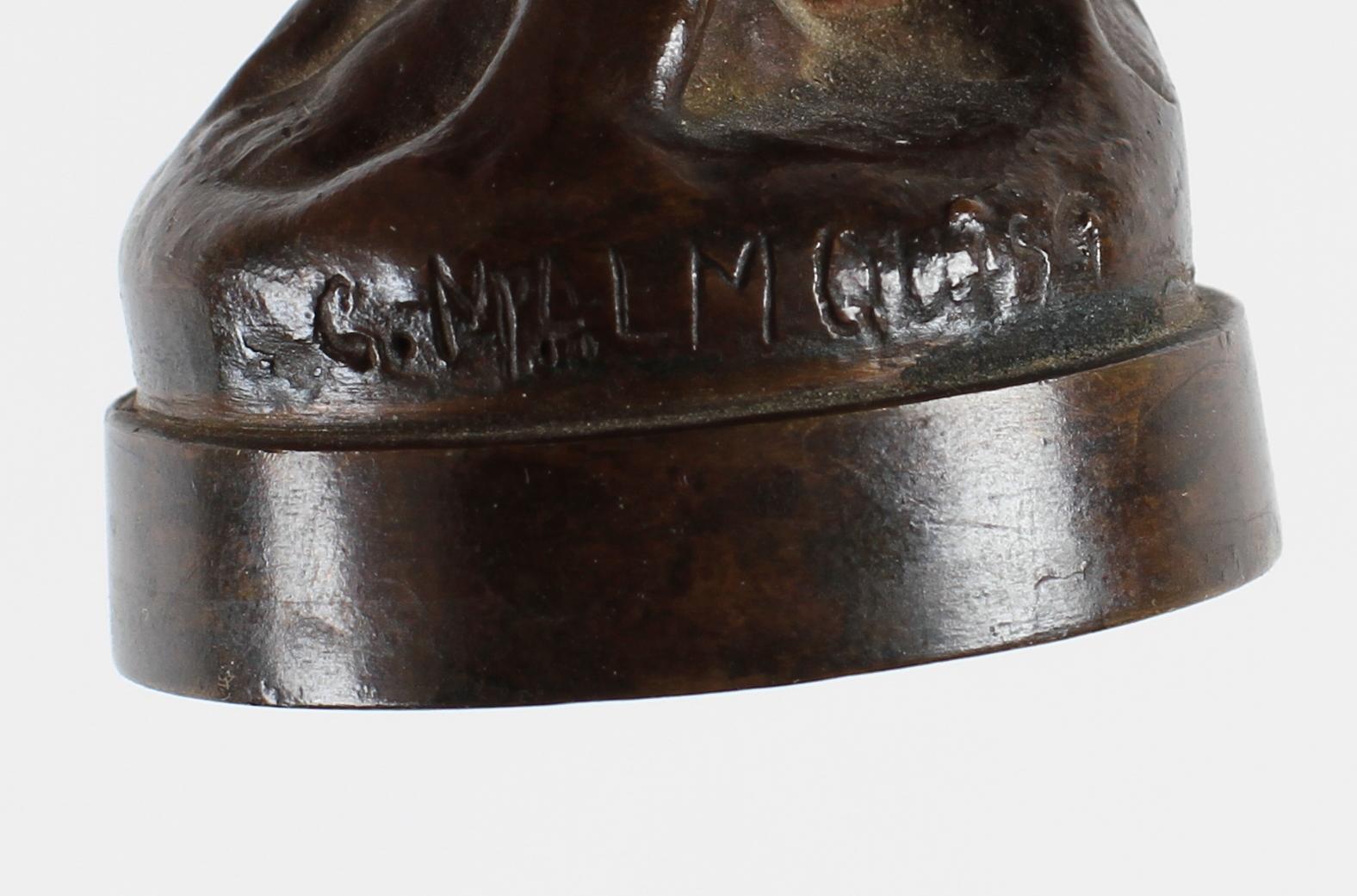 OKÄND KONSTNÄR, skulptur, brons, sign G Malmquist, omkring 1900.