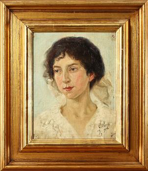 ERIK TRYGGELIN, olja på pannå, sign och dat 17/9 1916.