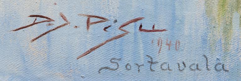 DANIEL JOHANNES PESU, öljy kankaalle, signeerattu ja päivätty Sortavala 1940.