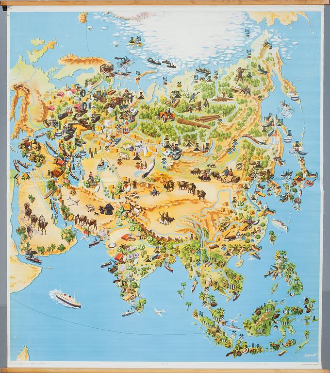 SKOLPLANSCHER, 2st. Georg Westermann Verlag, Tyskland, 1900-tal.