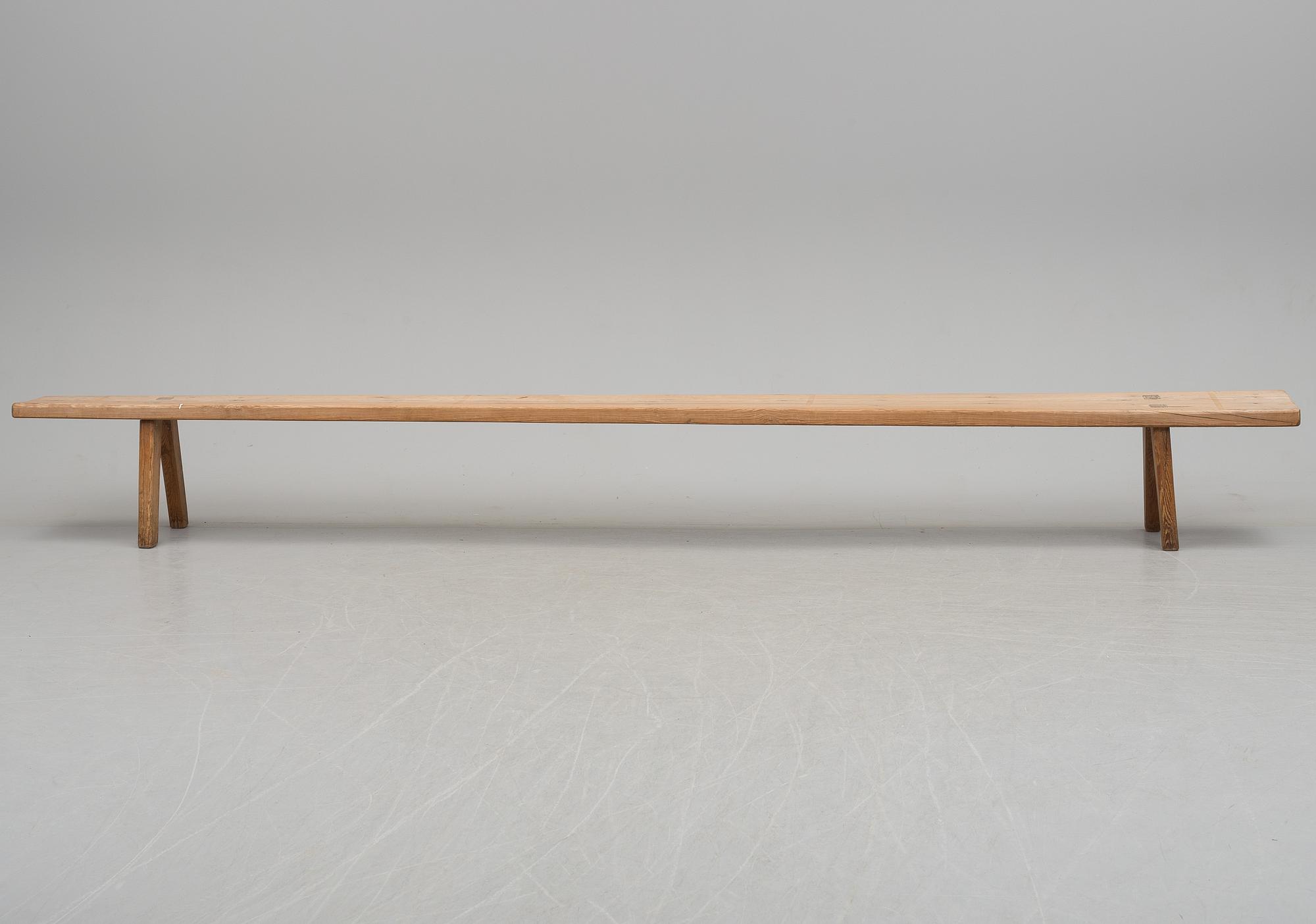 A pine bench dated 1813.