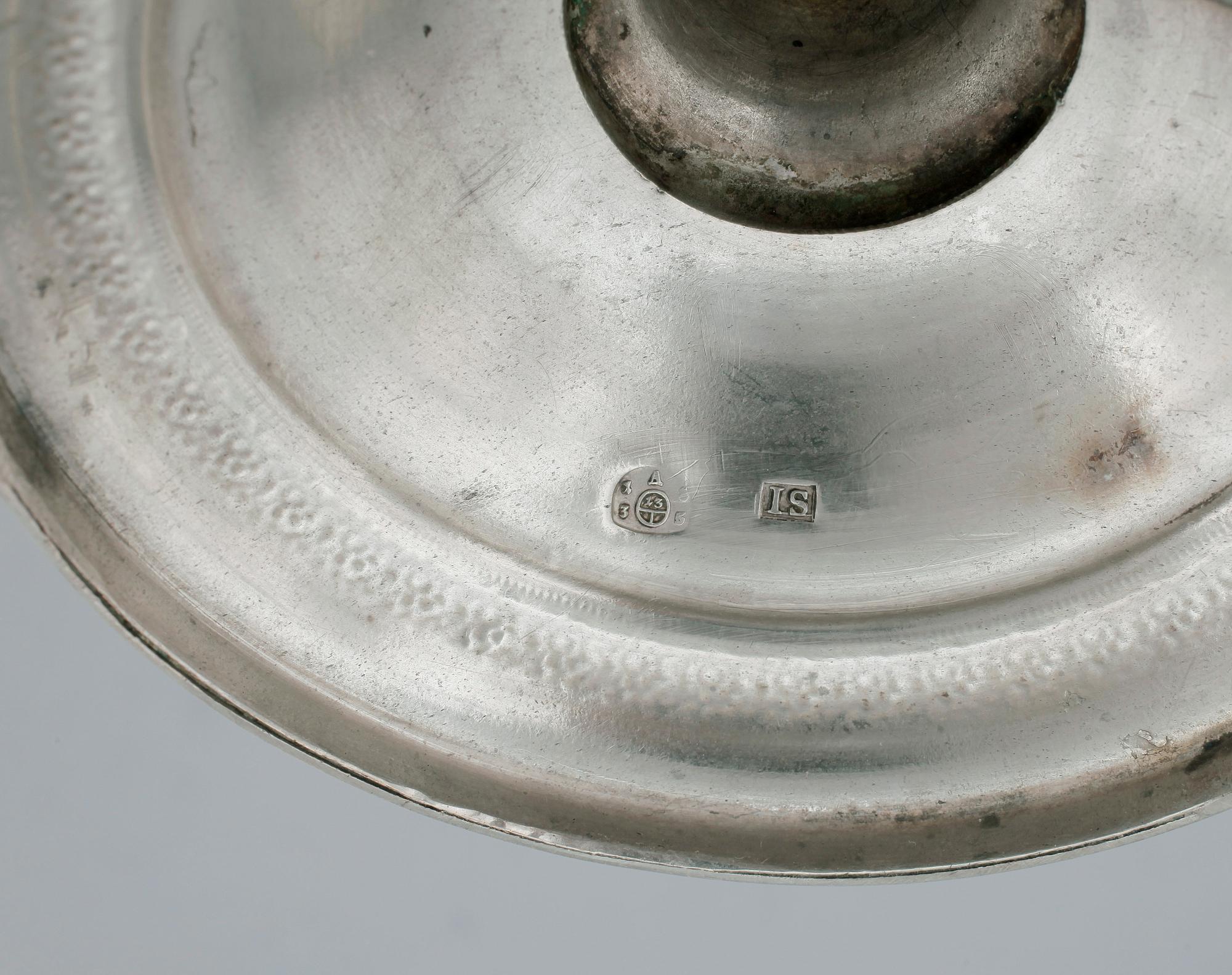 JUDISK SKÅL PÅ FOT, silver, Wien 1836. Vikt ca 350 gram.