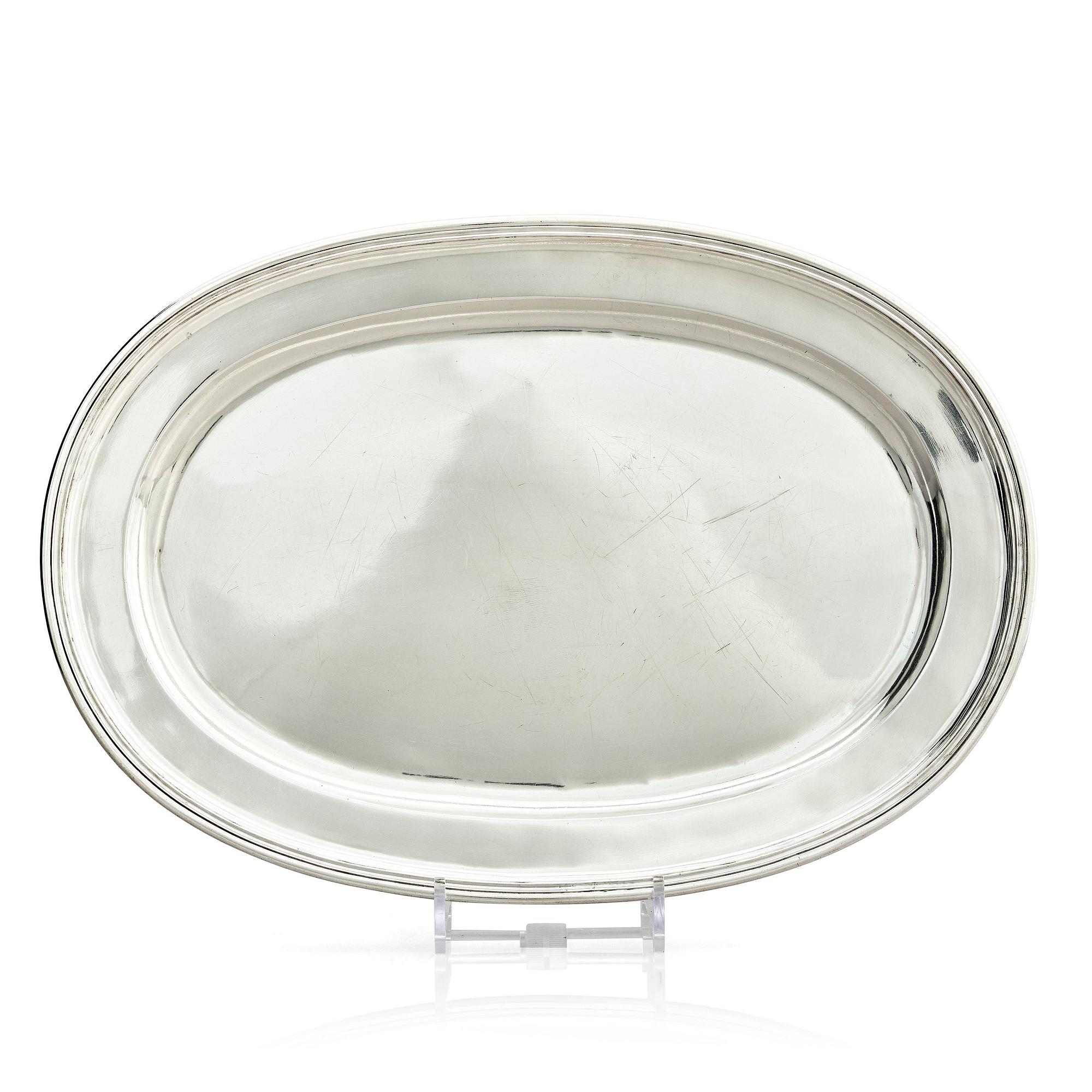 A Lithuanian silver serving dish, mark of Franz Meyer, Vilnius 1860.