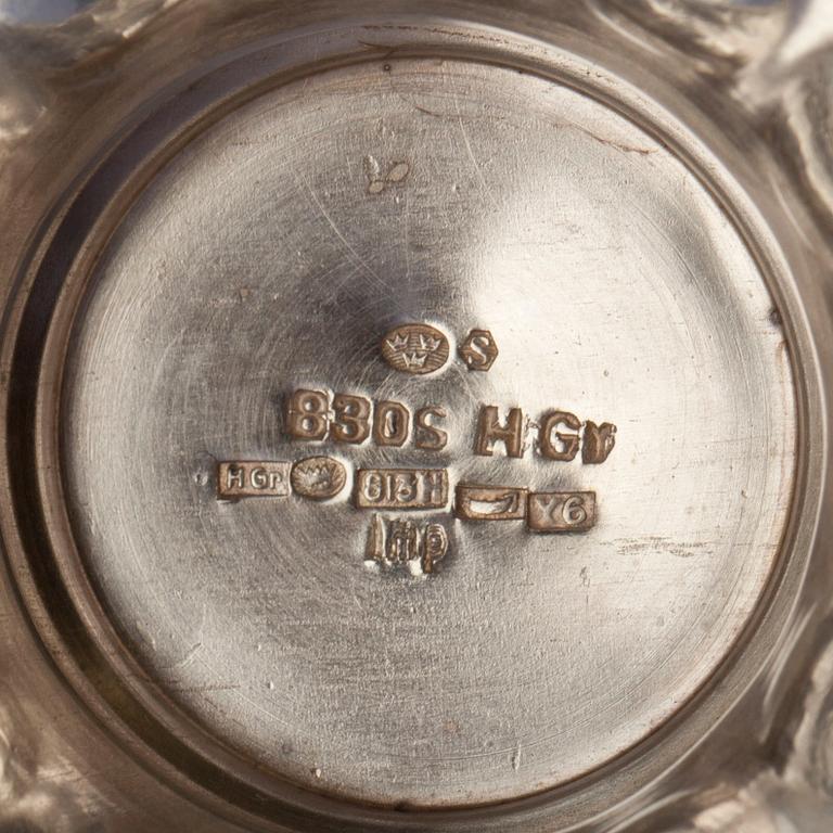 STRÖARE, 3 st, silver, en med finska och svenska stämplar, 1950-tal. Tot. vikt 284 g.