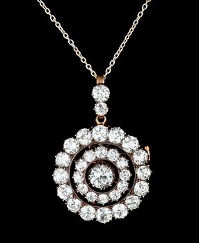 951. An old cut diamond pendant/brooch, circa 1880.